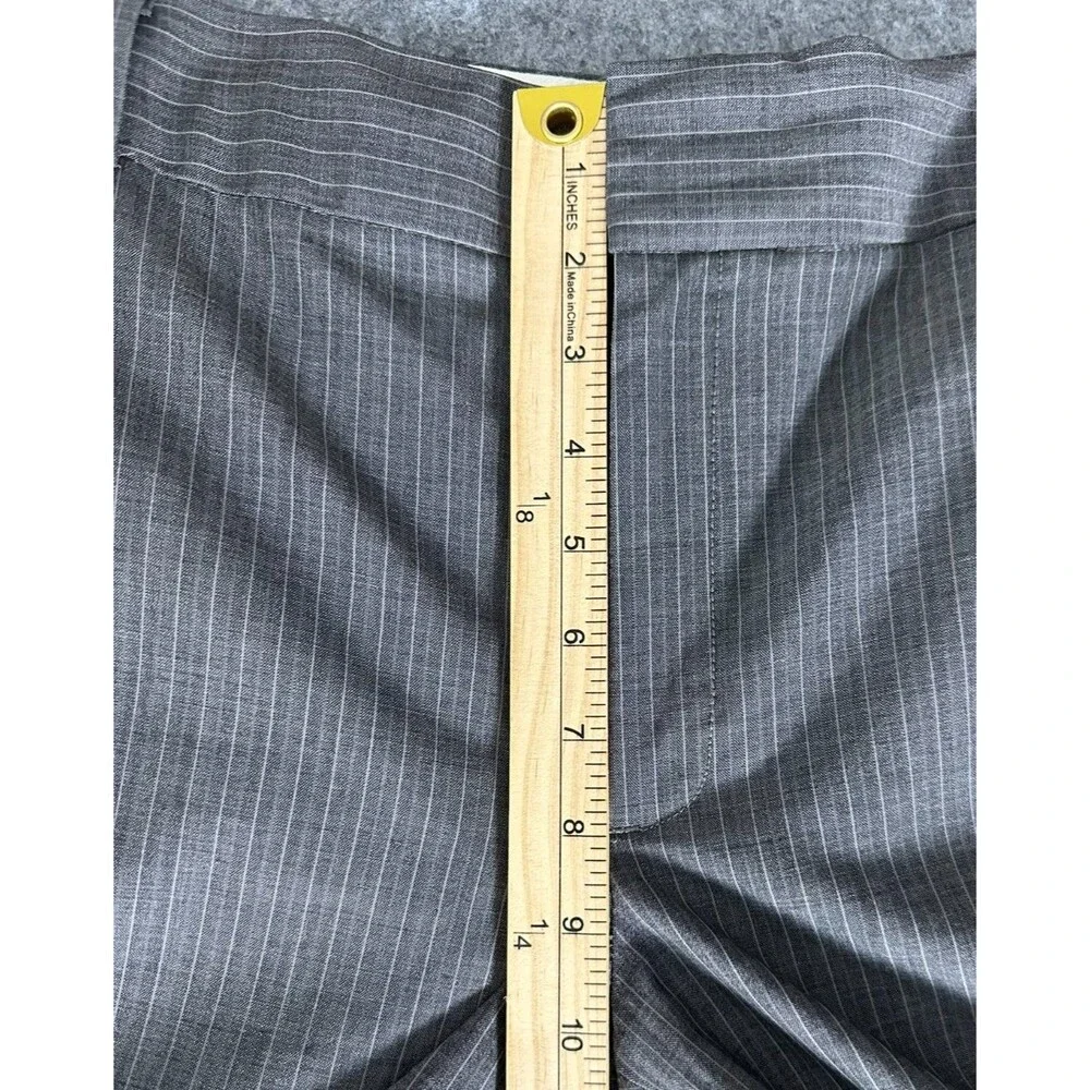 Banana Republic Martin Fit 215 Pinstripe Trousers 14 Gray Dress Pants Stretch - Picture 4 of 13